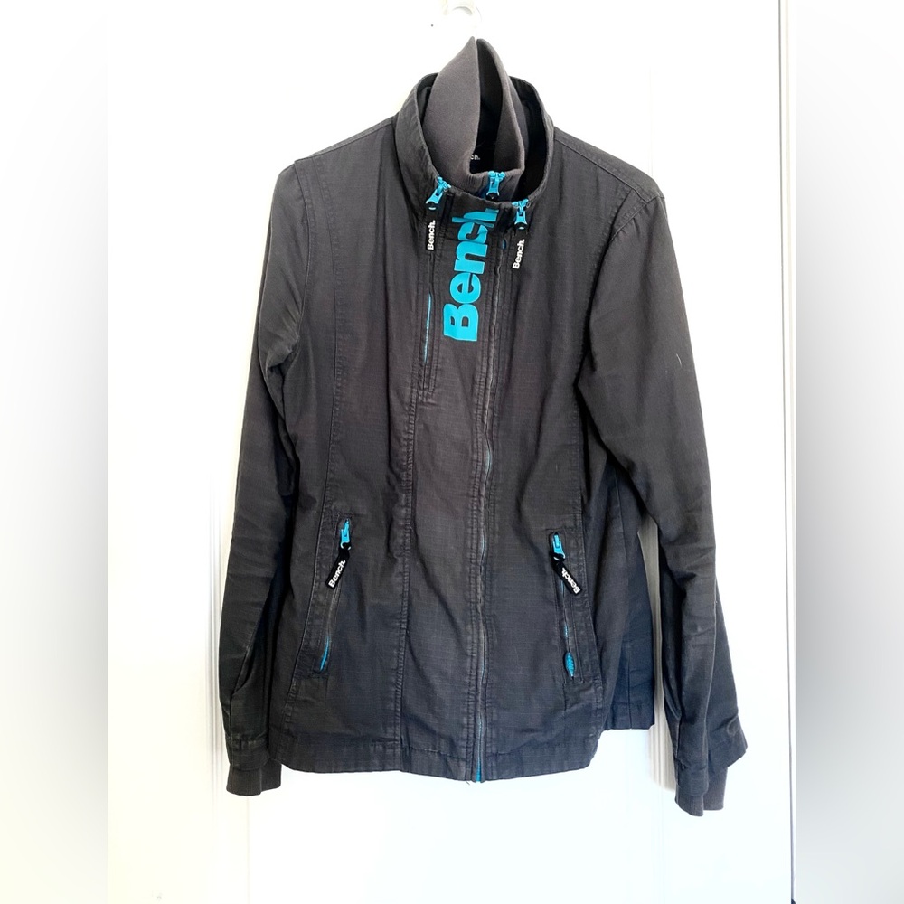 Bench Charcoal Jacket with Teal Details